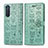 Custodia Portafoglio In Pelle Fantasia Modello Cover con Supporto S03D per Sony Xperia 5 II Verde