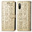 Custodia Portafoglio In Pelle Fantasia Modello Cover con Supporto S03D per Sony Xperia Ace II Oro