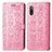 Custodia Portafoglio In Pelle Fantasia Modello Cover con Supporto S03D per Sony Xperia Ace II Rosa