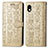 Custodia Portafoglio In Pelle Fantasia Modello Cover con Supporto S03D per Sony Xperia Ace III Oro