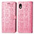 Custodia Portafoglio In Pelle Fantasia Modello Cover con Supporto S03D per Sony Xperia Ace III Rosa