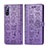 Custodia Portafoglio In Pelle Fantasia Modello Cover con Supporto S03D per Sony Xperia L4 Viola