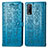 Custodia Portafoglio In Pelle Fantasia Modello Cover con Supporto S03D per Vivo Y12s Blu