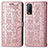 Custodia Portafoglio In Pelle Fantasia Modello Cover con Supporto S03D per Vivo Y12s Oro Rosa