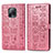 Custodia Portafoglio In Pelle Fantasia Modello Cover con Supporto S03D per Xiaomi Redmi 10X 5G Rosa