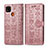 Custodia Portafoglio In Pelle Fantasia Modello Cover con Supporto S03D per Xiaomi Redmi 9C Oro Rosa