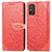 Custodia Portafoglio In Pelle Fantasia Modello Cover con Supporto S04D per Huawei Honor X10 Max 5G Rosso