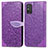 Custodia Portafoglio In Pelle Fantasia Modello Cover con Supporto S04D per Huawei Honor X10 Max 5G Viola