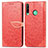 Custodia Portafoglio In Pelle Fantasia Modello Cover con Supporto S04D per Huawei P40 Lite E Rosso