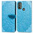 Custodia Portafoglio In Pelle Fantasia Modello Cover con Supporto S04D per Motorola Moto E20