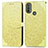 Custodia Portafoglio In Pelle Fantasia Modello Cover con Supporto S04D per Motorola Moto E20 Giallo