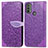 Custodia Portafoglio In Pelle Fantasia Modello Cover con Supporto S04D per Motorola Moto E40