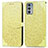 Custodia Portafoglio In Pelle Fantasia Modello Cover con Supporto S04D per Motorola Moto Edge 20 5G Giallo