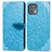 Custodia Portafoglio In Pelle Fantasia Modello Cover con Supporto S04D per Motorola Moto Edge 20 Lite 5G Blu