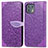 Custodia Portafoglio In Pelle Fantasia Modello Cover con Supporto S04D per Motorola Moto Edge 20 Lite 5G Viola