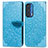 Custodia Portafoglio In Pelle Fantasia Modello Cover con Supporto S04D per Motorola Moto Edge (2021) 5G Blu