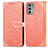 Custodia Portafoglio In Pelle Fantasia Modello Cover con Supporto S04D per Motorola Moto Edge Lite 5G Arancione