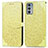 Custodia Portafoglio In Pelle Fantasia Modello Cover con Supporto S04D per Motorola Moto Edge Lite 5G Giallo