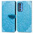 Custodia Portafoglio In Pelle Fantasia Modello Cover con Supporto S04D per Motorola Moto Edge S Pro 5G Blu