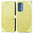 Custodia Portafoglio In Pelle Fantasia Modello Cover con Supporto S04D per Motorola Moto Edge S Pro 5G Giallo