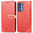 Custodia Portafoglio In Pelle Fantasia Modello Cover con Supporto S04D per Motorola Moto Edge S Pro 5G Rosso