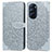 Custodia Portafoglio In Pelle Fantasia Modello Cover con Supporto S04D per Motorola Moto Edge X30 5G Grigio