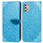 Custodia Portafoglio In Pelle Fantasia Modello Cover con Supporto S04D per Motorola Moto G Stylus (2021) Blu