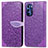 Custodia Portafoglio In Pelle Fantasia Modello Cover con Supporto S04D per Motorola Moto G Stylus (2022) 4G Viola