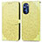 Custodia Portafoglio In Pelle Fantasia Modello Cover con Supporto S04D per Motorola Moto G Stylus (2022) 5G Giallo