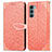 Custodia Portafoglio In Pelle Fantasia Modello Cover con Supporto S04D per Motorola Moto G200 5G Arancione