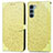 Custodia Portafoglio In Pelle Fantasia Modello Cover con Supporto S04D per Motorola Moto G200 5G Giallo