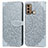 Custodia Portafoglio In Pelle Fantasia Modello Cover con Supporto S04D per Motorola Moto G60 Grigio