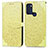 Custodia Portafoglio In Pelle Fantasia Modello Cover con Supporto S04D per Motorola Moto G60s Giallo