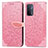 Custodia Portafoglio In Pelle Fantasia Modello Cover con Supporto S04D per OnePlus Nord N200 5G Oro Rosa