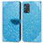 Custodia Portafoglio In Pelle Fantasia Modello Cover con Supporto S04D per Oppo A74 4G Blu