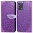 Custodia Portafoglio In Pelle Fantasia Modello Cover con Supporto S04D per Oppo A74 4G Viola