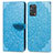 Custodia Portafoglio In Pelle Fantasia Modello Cover con Supporto S04D per Oppo A95 4G Blu