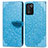Custodia Portafoglio In Pelle Fantasia Modello Cover con Supporto S04D per Oppo K9S 5G Blu