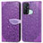 Custodia Portafoglio In Pelle Fantasia Modello Cover con Supporto S04D per Oppo Reno5 A Viola