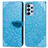 Custodia Portafoglio In Pelle Fantasia Modello Cover con Supporto S04D per Samsung Galaxy A23 5G Blu