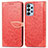 Custodia Portafoglio In Pelle Fantasia Modello Cover con Supporto S04D per Samsung Galaxy A23 5G Rosso