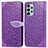Custodia Portafoglio In Pelle Fantasia Modello Cover con Supporto S04D per Samsung Galaxy A23 5G Viola