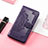 Custodia Portafoglio In Pelle Fantasia Modello Cover con Supporto S04D per Samsung Galaxy M13 5G Viola