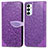 Custodia Portafoglio In Pelle Fantasia Modello Cover con Supporto S04D per Samsung Galaxy M23 5G Viola