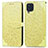 Custodia Portafoglio In Pelle Fantasia Modello Cover con Supporto S04D per Samsung Galaxy M32 4G Giallo