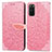 Custodia Portafoglio In Pelle Fantasia Modello Cover con Supporto S04D per Samsung Galaxy S20 5G Oro Rosa