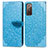 Custodia Portafoglio In Pelle Fantasia Modello Cover con Supporto S04D per Samsung Galaxy S20 FE (2022) 5G Blu