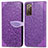 Custodia Portafoglio In Pelle Fantasia Modello Cover con Supporto S04D per Samsung Galaxy S20 FE (2022) 5G Viola