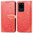 Custodia Portafoglio In Pelle Fantasia Modello Cover con Supporto S04D per Samsung Galaxy S20 Ultra 5G Rosso