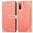 Custodia Portafoglio In Pelle Fantasia Modello Cover con Supporto S04D per Sony Xperia Ace II Arancione